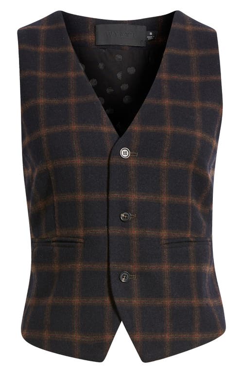 Wyeth Caldwell Plaid Wool Blend Button-up Vest In Multi