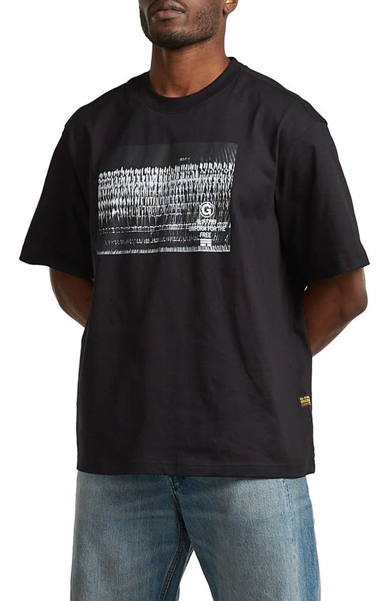 G-STAR Loose Fit Photo Print Organic Cotton Graphic T-Shirt, Alternate, color, Dark Black