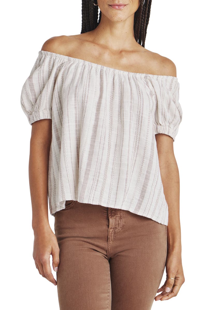 Splendid Farrah Stripe Puff Sleeve Top, Alternate, color,