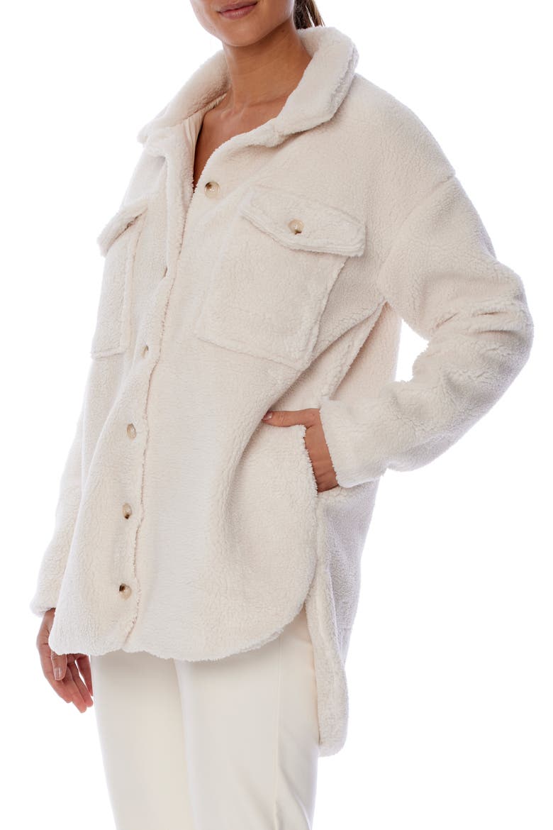 Beatrice Faux Shearling Shirt Jacket, Alternate, color, CREME