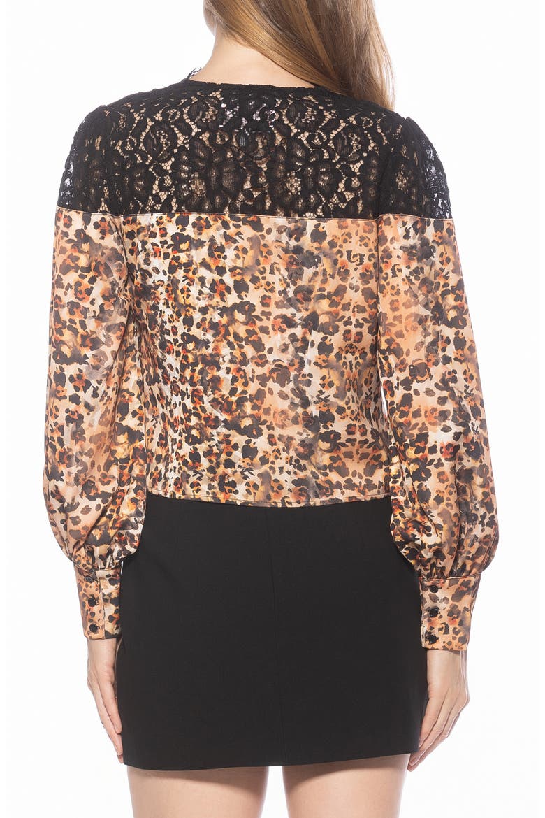 Bryne Lace Trim Top, Alternate, color, LEOPARD
