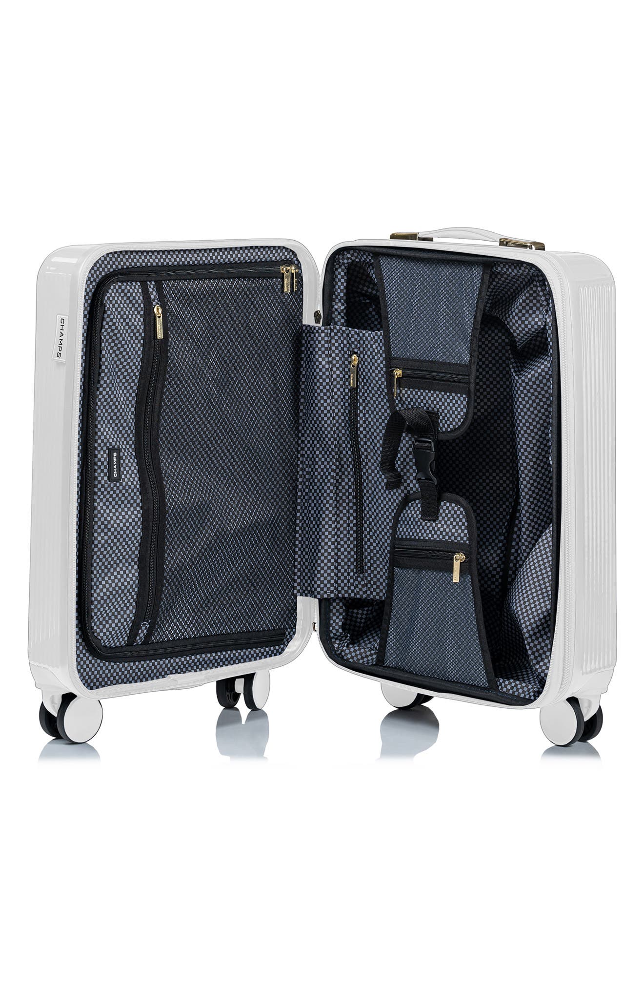 CHAMPS Luxe 3-Piece Hardshell Luggage Set, Alternate, color, White