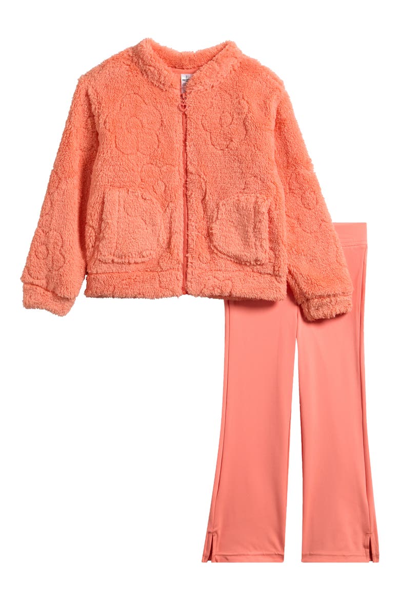 Kids' Fleece Jacket & Leggings Set, Main, color, FLORAL DESERT FLOWER/ CORAL