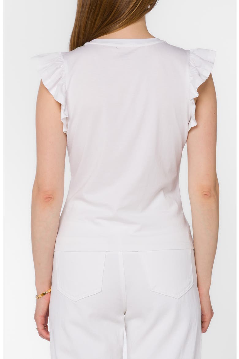 Fabiola Flutter Sleeve Top, Alternate, color, OPTIC WHITE