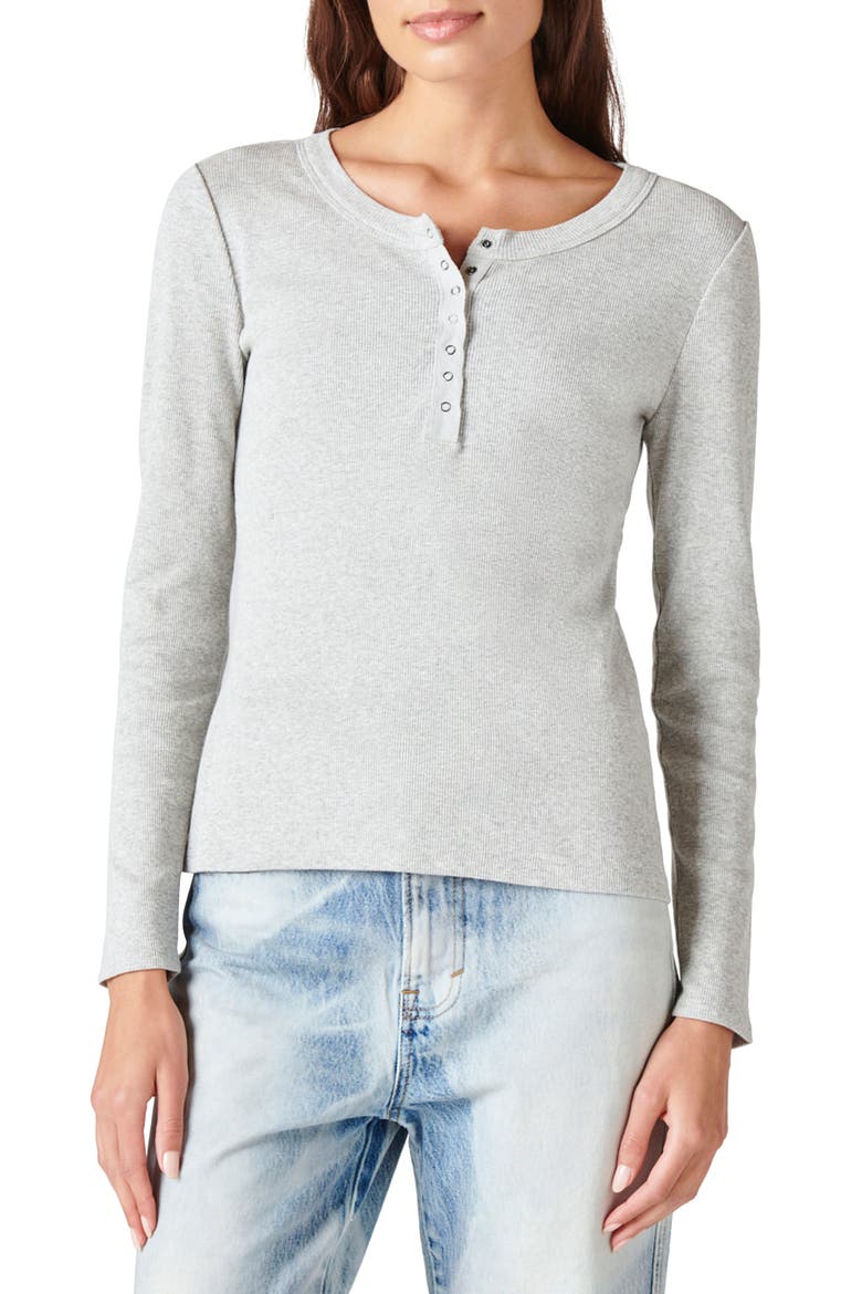 Rib Cotton Henley, Main, color, HEATHER GREY