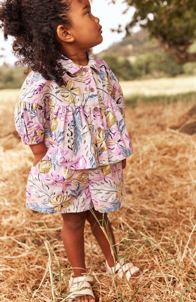 NEXT Kids' Banana Palm Print Cotton Top & Shorts Set, Alternate, color,