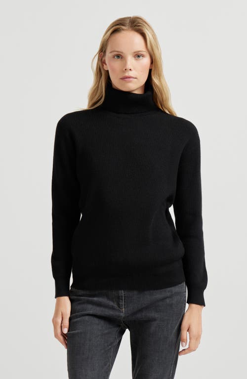 Brunello Cucinelli Cashmere Turtleneck Sweater In Black
