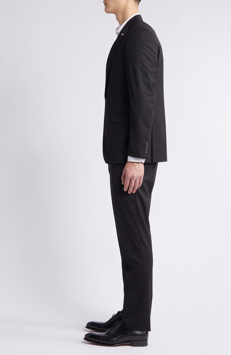 Jack Victor Solid Black Wool Suit, Alternate, color, Black