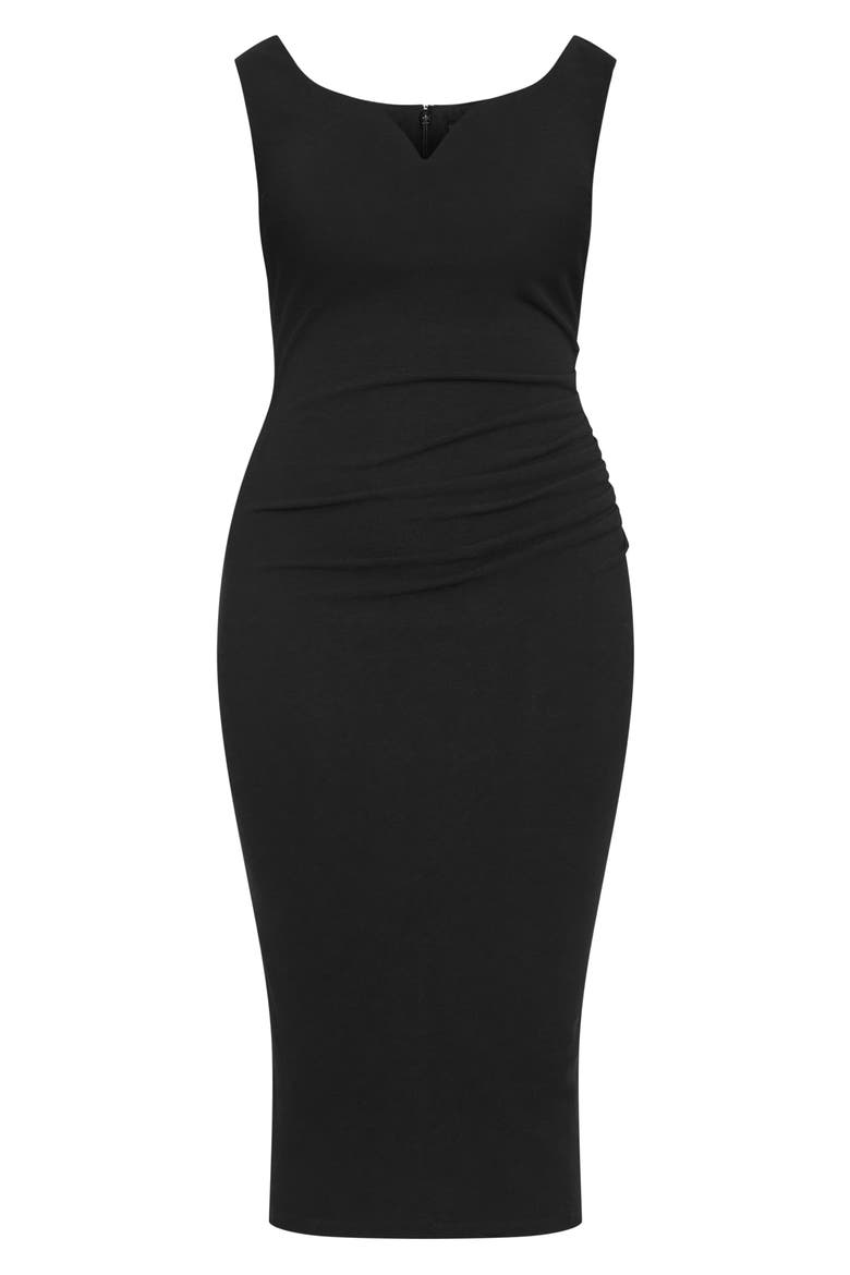 Kiana Stretch Crepe Sheath Dress, Alternate, color, BLACK