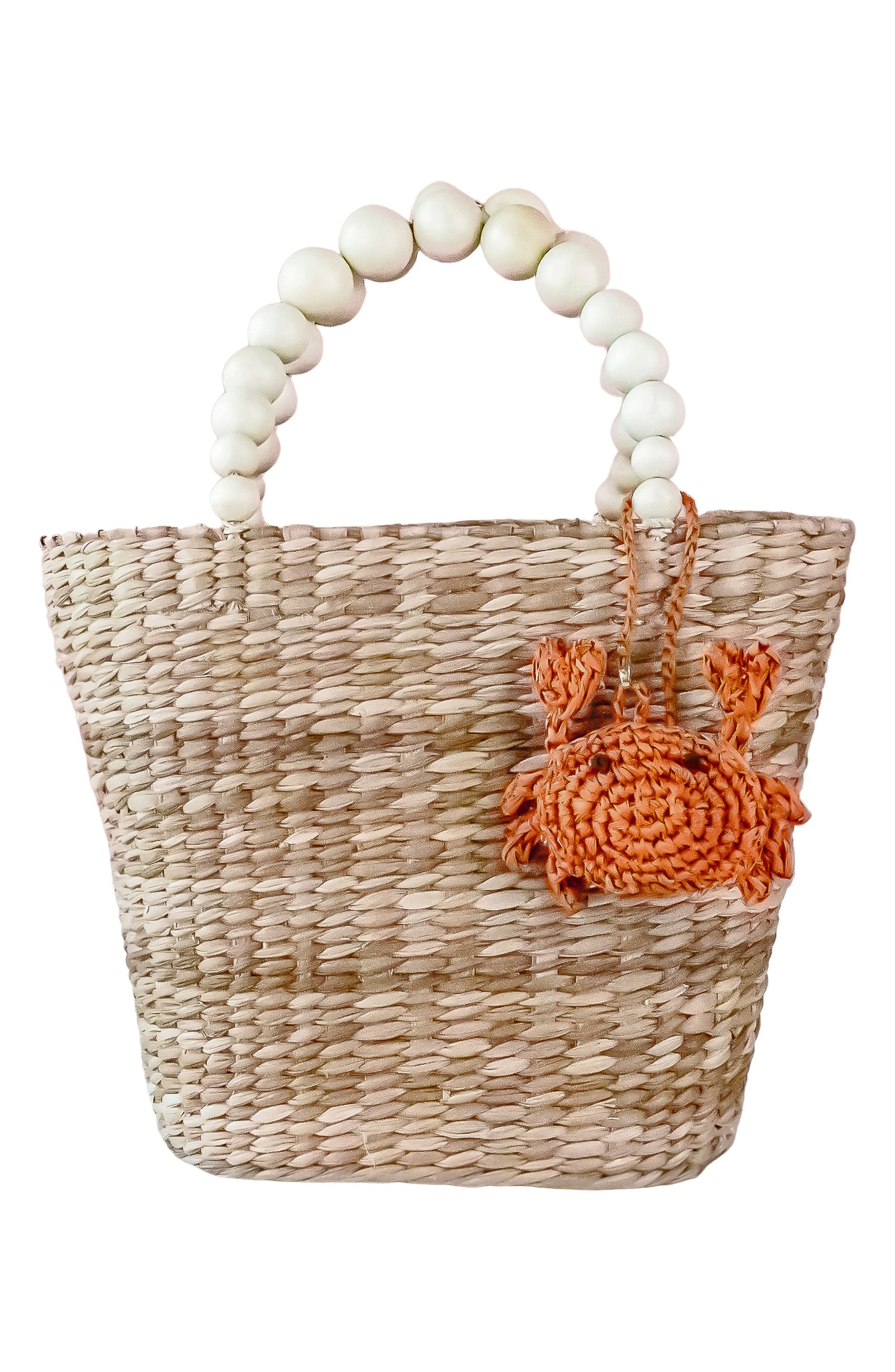LIKHA Crab Raffia Bag Charm, Alternate, color, Orange