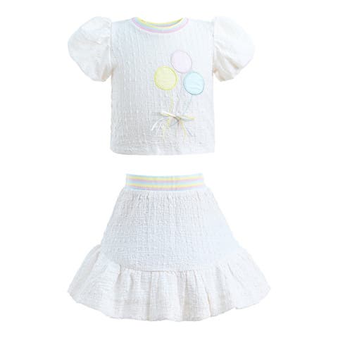 Balloon Embroidered Skirt Outfit (Toddler & Little Kid)