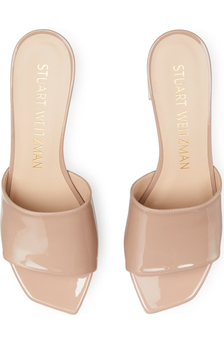 Stuart Weitzman Squarehigh Platform 95 Slide Sandal, Alternate, color, Fawn
