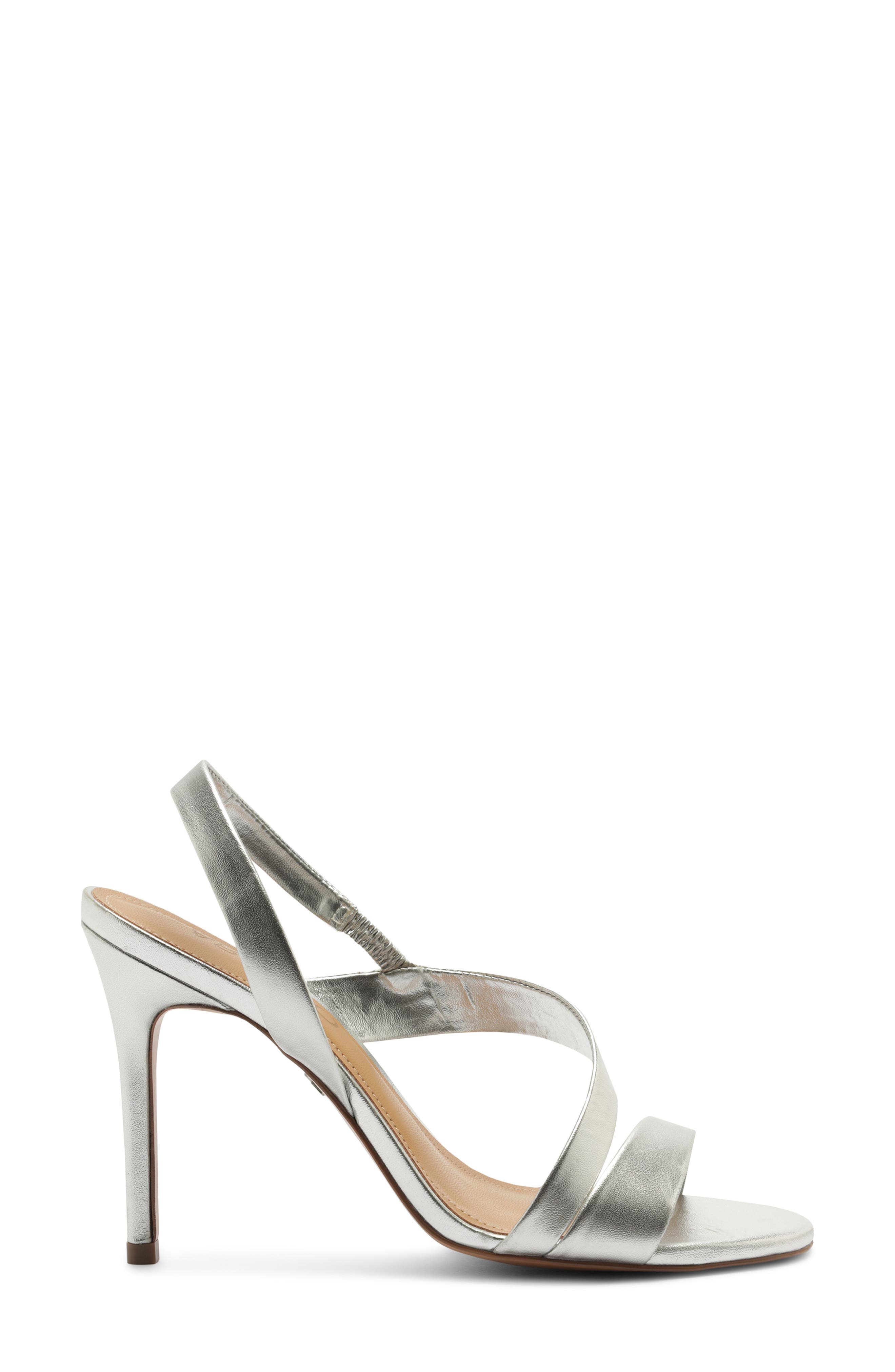 Arezzo Nadia Stiletto Sandal, Alternate, color, Silver