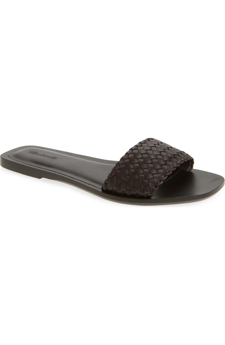 Madewell The Cora Woven Slide Sandal, Main, color, Dark Carob