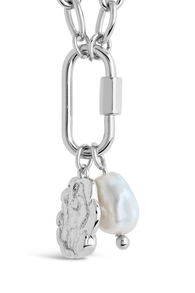 Jaxie Carabiner Charm Necklace, Main, color, SILVER