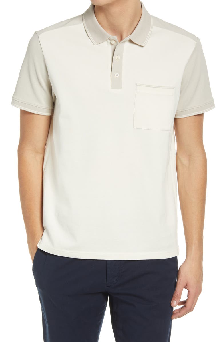 Club Monaco Colorblock Stretch Cotton Polo Shirt, Main, color, 