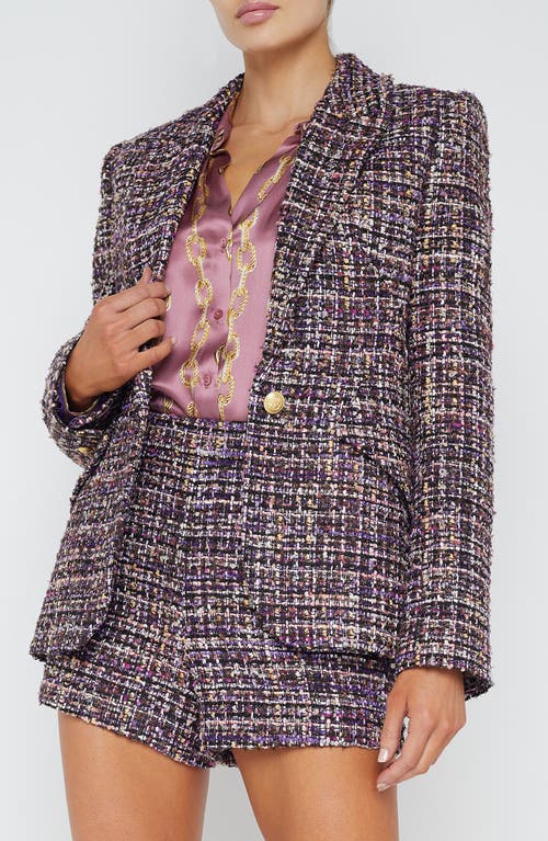 L'agence Chamberlain Tweed Blazer In Purple Multi Tweed