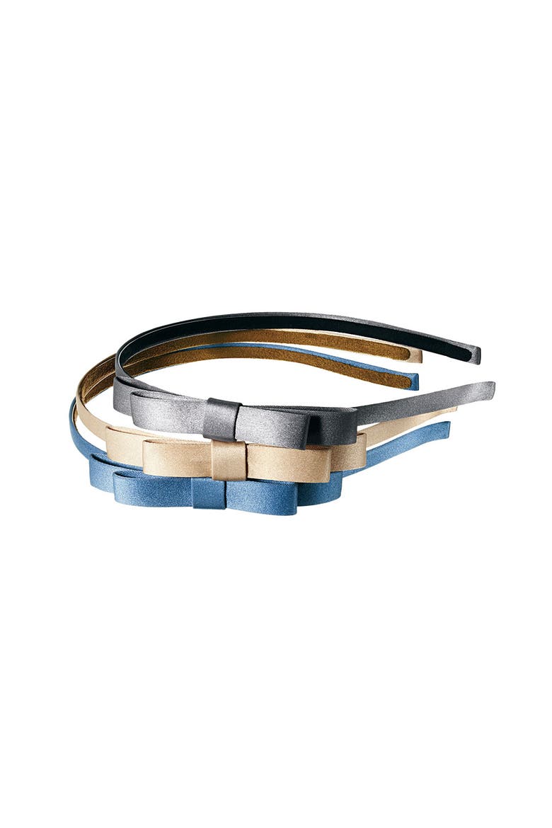 'Skinny Bow' Headband, Alternate, color, DENIM