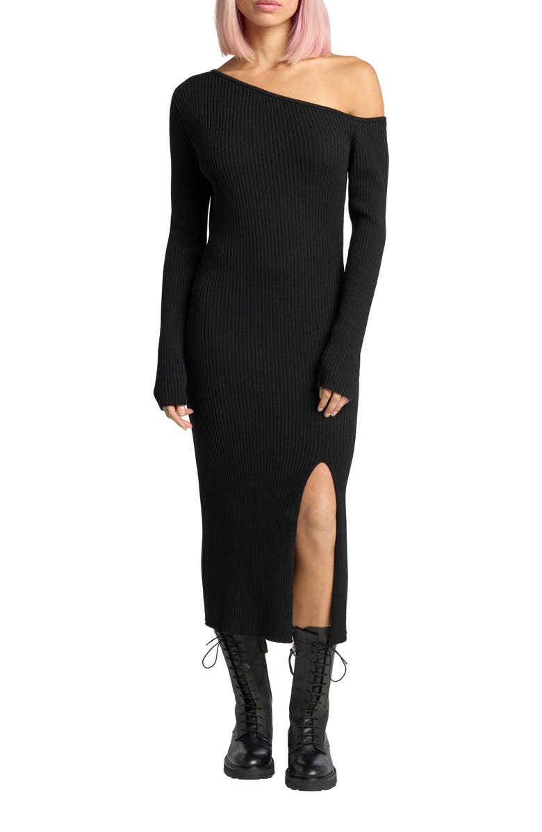 LITA by Ciara Asymmetric One-Shoulder Long Sleeve Sweater Dress, Main, color,