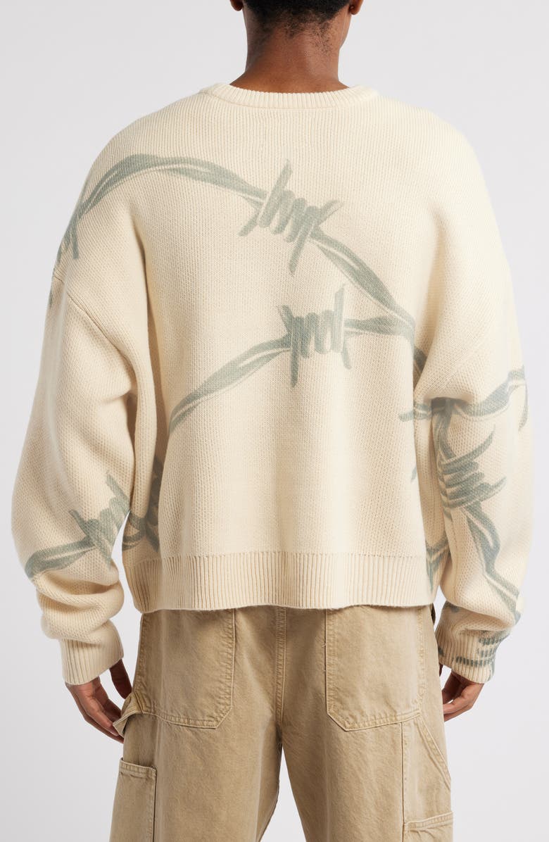 PacSun Trespass Barbed Wire Print Crewneck Sweater, Alternate, color,