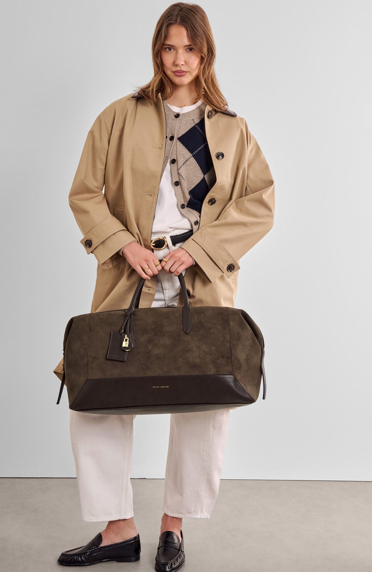 Charlbury Weekend Bag, Alternate, color, Bitter Chocolate Suedette