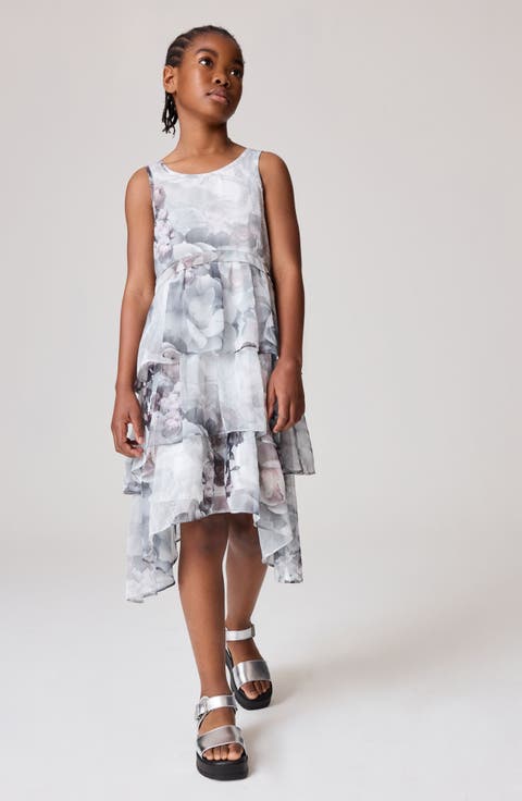 Kids' Floral Print Ruffle Dress (Big Kid)