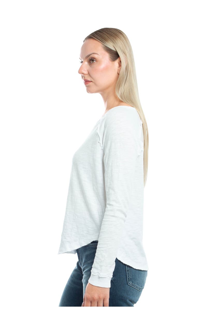 WILT Clothing Raglan Long Sleeve Tee with Ruffle Detail, Alternate, color, White