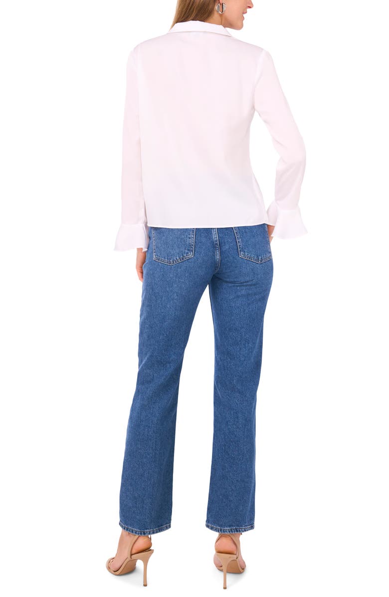1.STATE Button Front Long Sleeve Top, Alternate, color, Ultra White