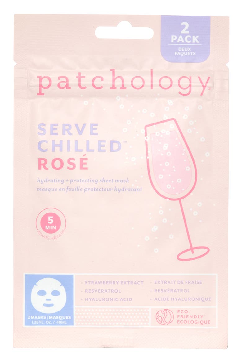 2-Pack Serve Chilled Rosé Sheet Masks, Main, color, NO COLOR