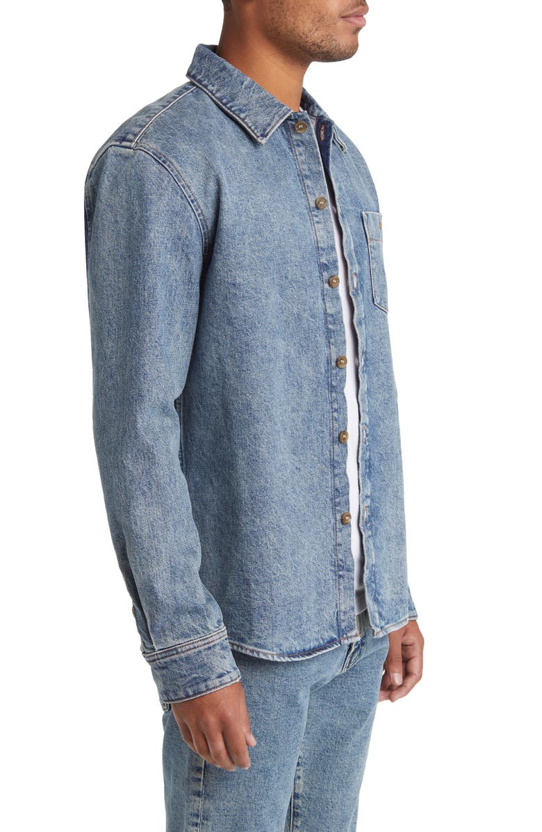 A.P.C. Surchemise Vittorio Brodee Denim Button-Up Shirt, Alternate, color, Iab Light Blue