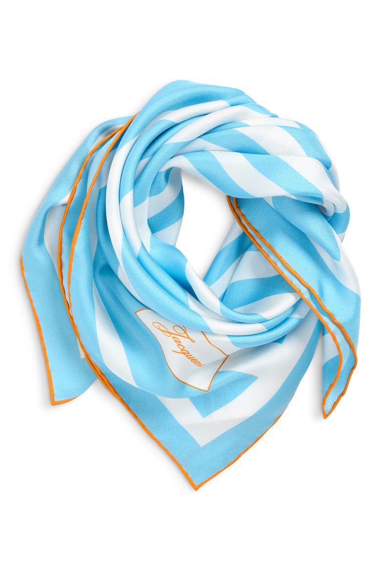 Le Foulard Stripe Silk Scarf, Alternate, color, PRINT WHITE BLUE STRIPE 3HC