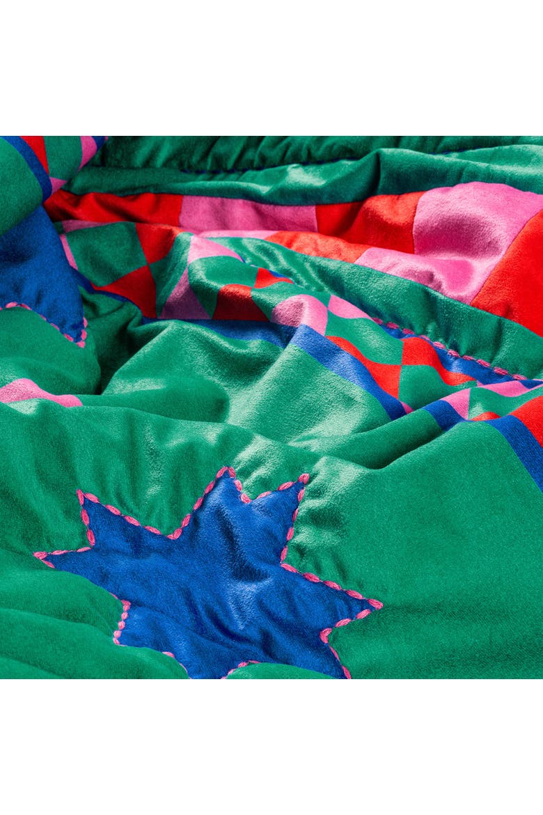 Hansi Quilted King Size 100% Polyester Heritage Style, Alternate, color, Green