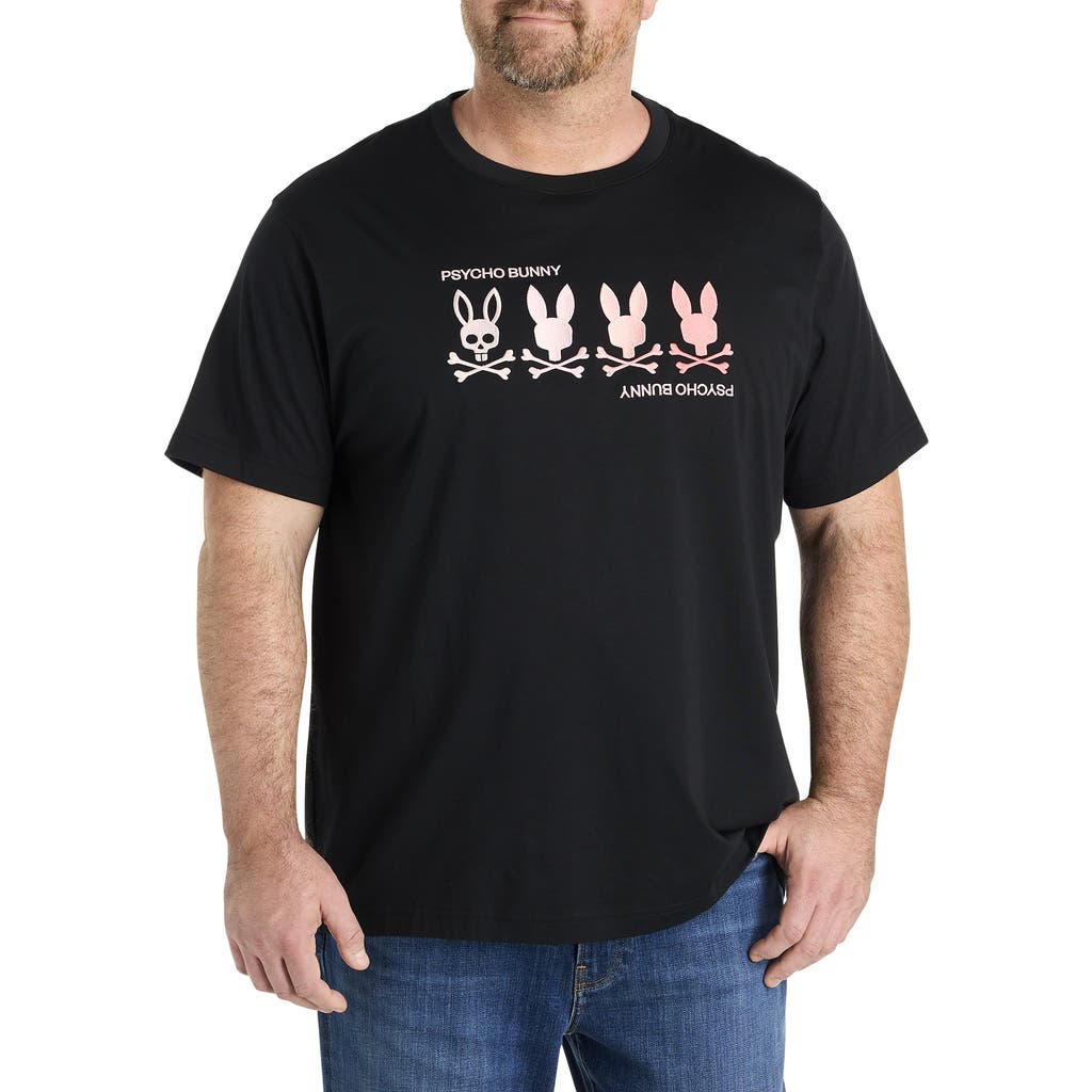 Psycho Bunny Big & Tall Oceania Graphic Tee In Black