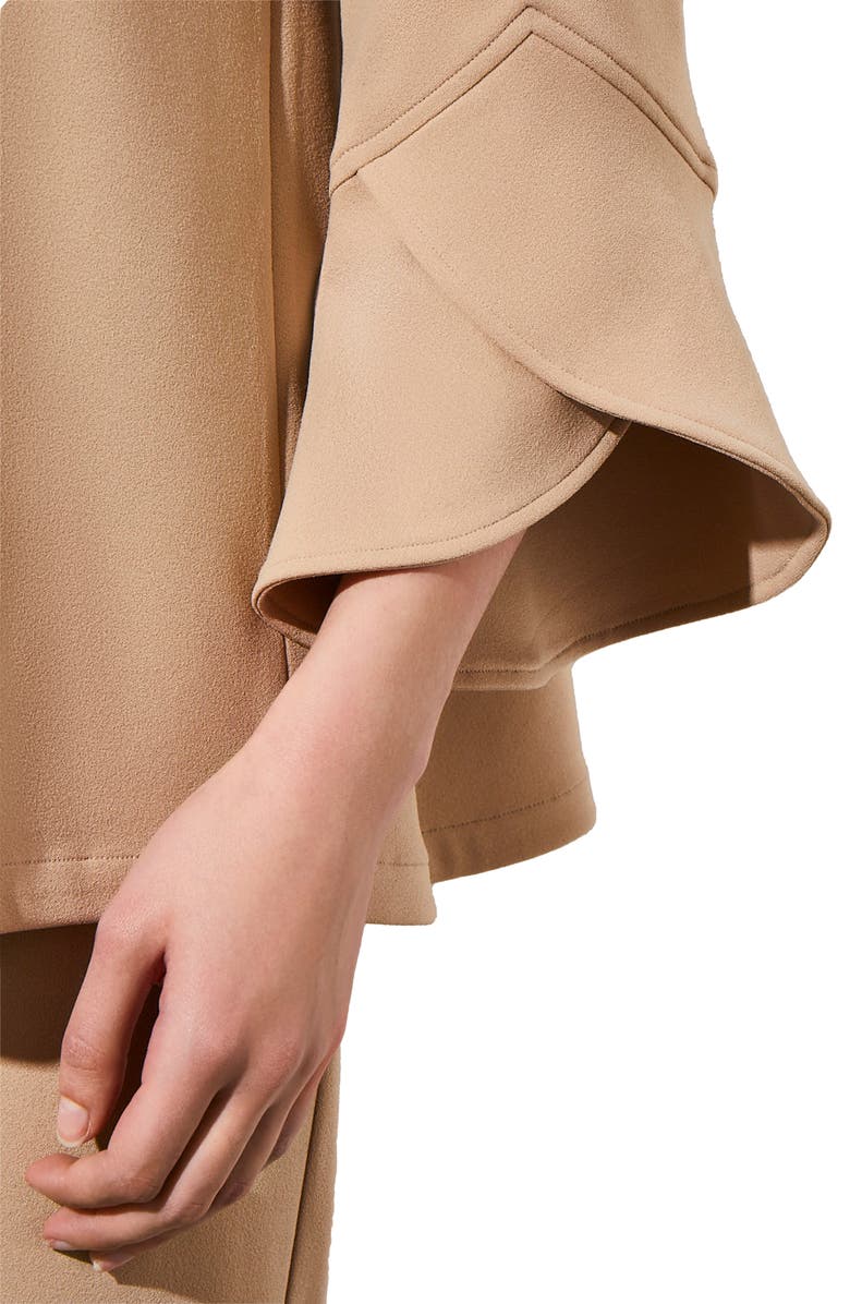 Ming Wang Deco Bell Sleeve Crepe Jacket, Alternate, color,