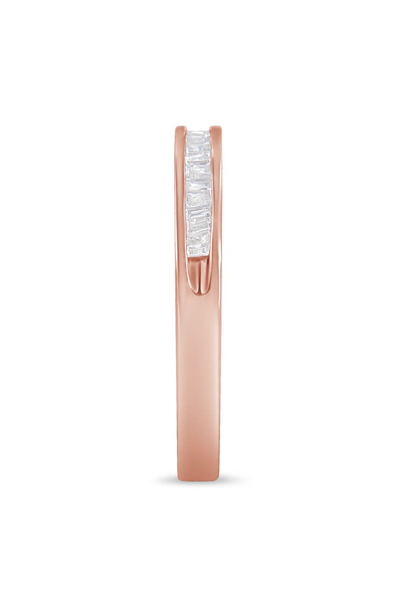 10K Rose Gold over Silver 1/5 Cttw Diamond Channel Set Stackable Band Ring, Alternate, color, Rose Gold over Silver
