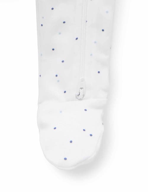 Purebaby 2 Pack Zip Footie In Blue