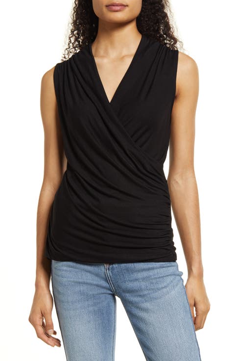 Cross Drape Sleeveless Top