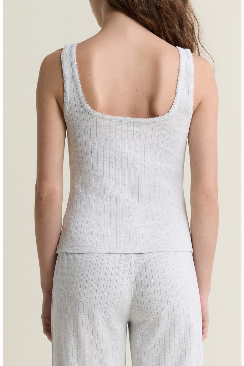 Katell Pointelle Cotton Pajama Tank, Alternate, color, GREY