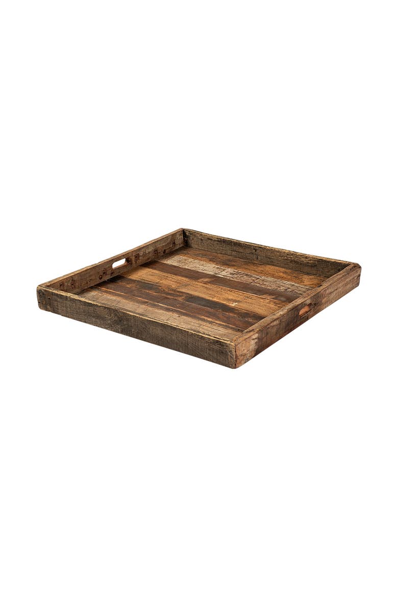 Carson Reclaimed Wood Tray, Main, color, Brown
