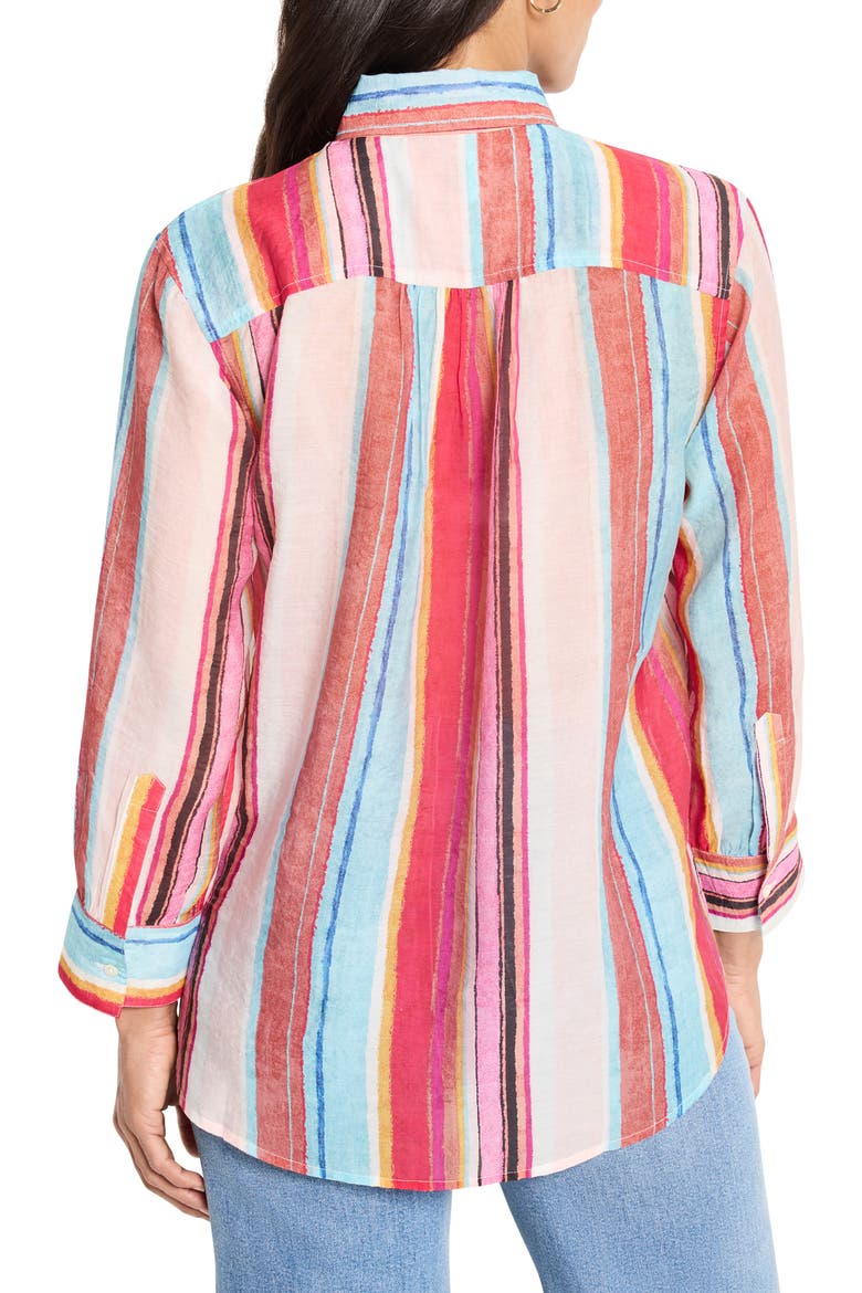 Horizon Breeze Stripe Button-Up Shirt, Alternate, color, PINK MULTI
