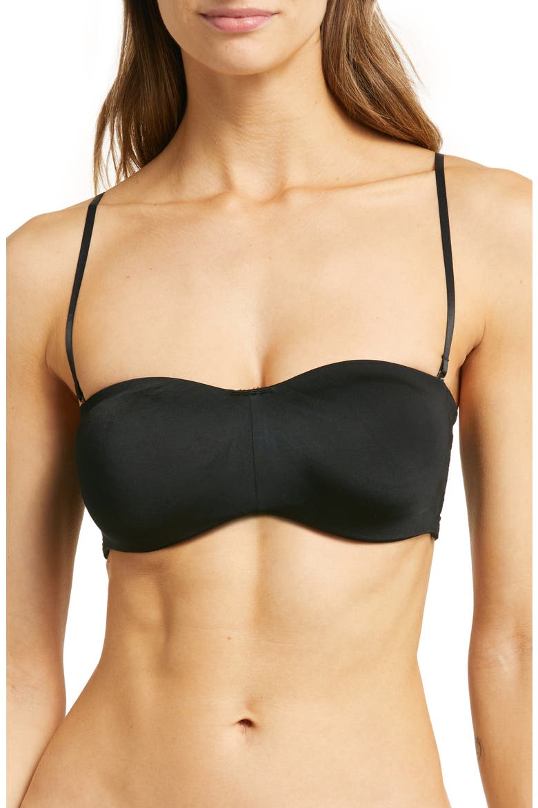 Adapt Smooth Bandeau Strapless Bra, Alternate, color, BLACK