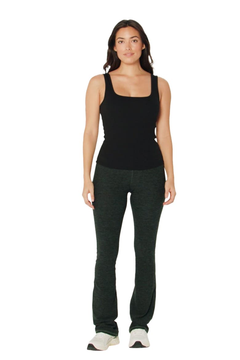 Women's Daily Rib Square Neck Tank, Alternate, color, Black