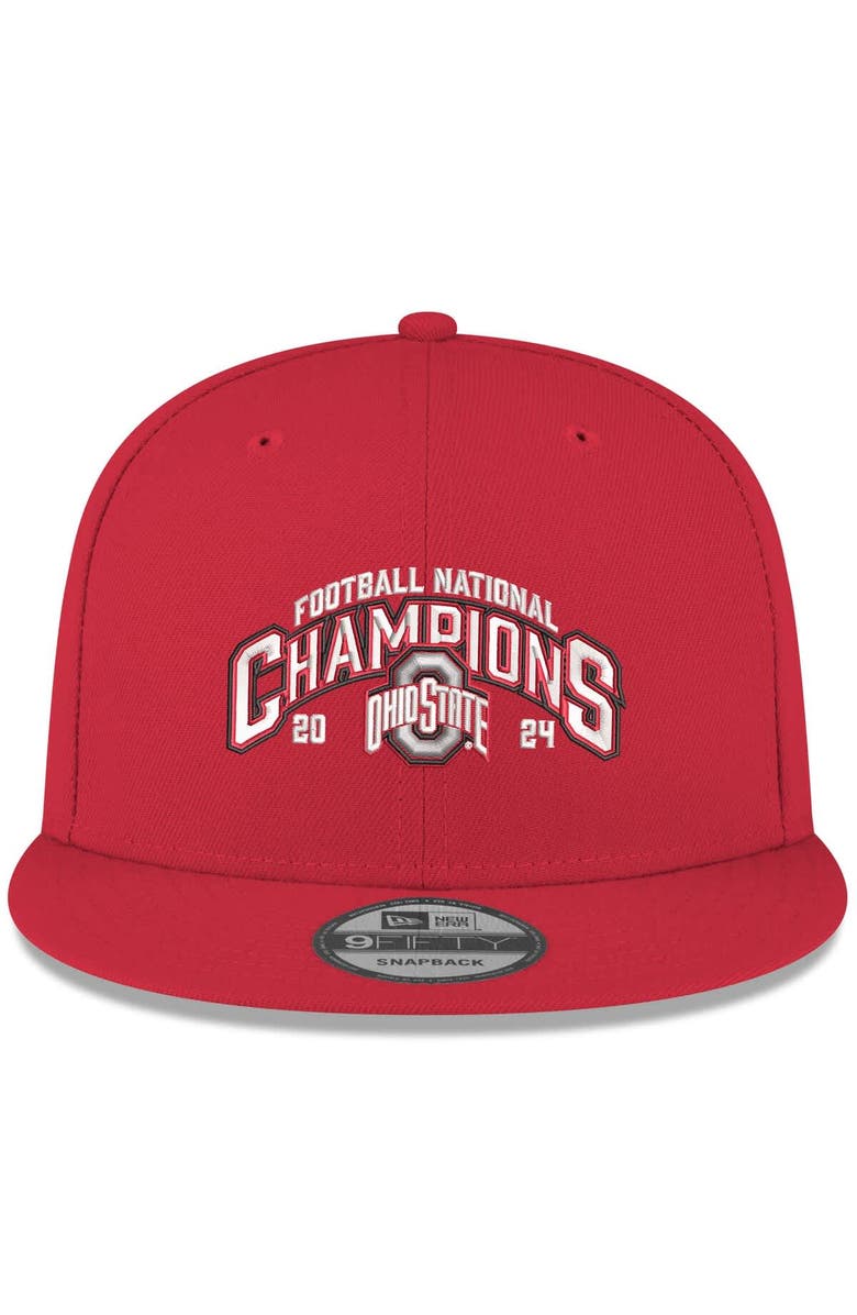 New Era Men's New Era Scarlet Ohio State Buckeyes College Football Playoff 2024 National Champions 9FIFTY Snapback Hat, Alternate, color,