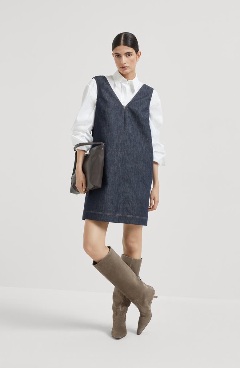 Brunello Cucinelli Mini dress, Alternate, color, Dark Denim