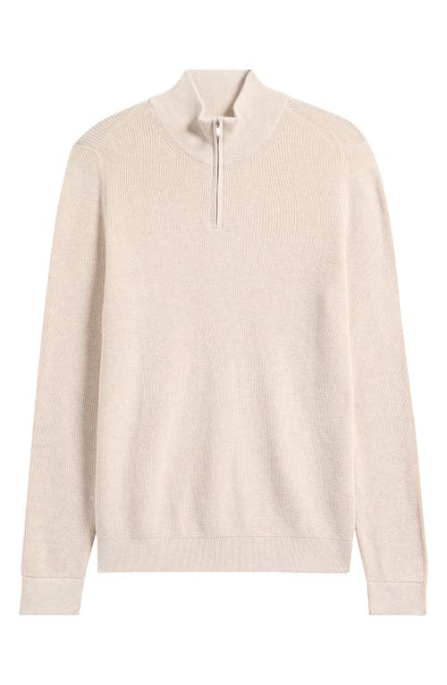 Nordstrom Cotton & Cashmere Quarter Zip Sweater In Pink