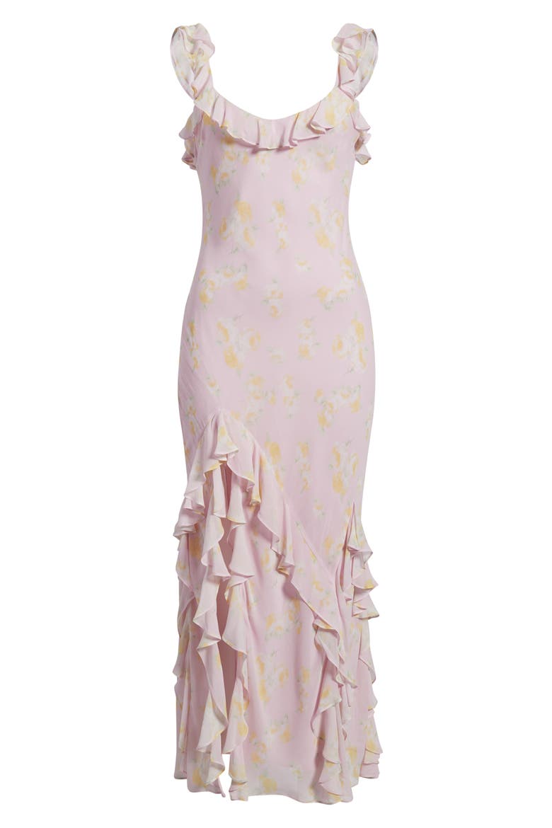 Roseline Ruffle Sleeveless Maxi Dress, Alternate, color, WISTERIA SUN