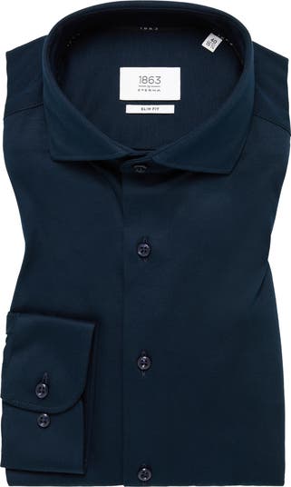 1863 by Eterna Men's Jersey Slim Fit Dress Shirt - White - Casual shirts