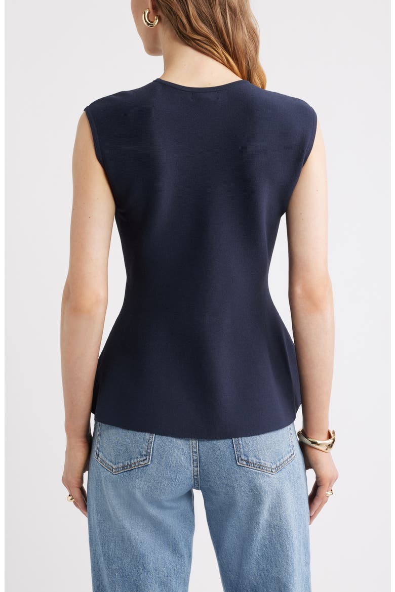 Sleeveless Peplum Sweater, Alternate, color, NAVY NIGHT