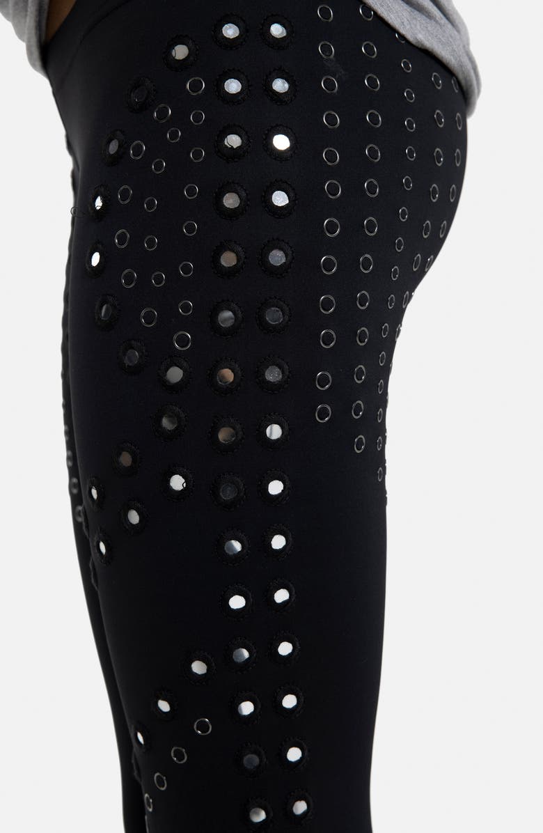 JADED LONDON Mirror Eyelet Stirrup Pants, Alternate, color, Black