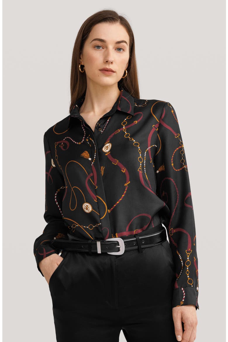 Women's Louisville Print Silk Shirt, Alternate, color, Louisville Print